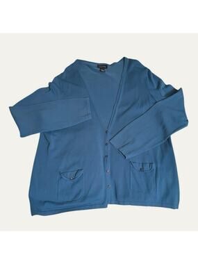 Womans 3x Sweater Rayon Blend Cardigan V Neck Button Up Pockets Jones NY